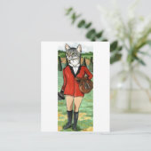 Cat gaat Fox Hunting HUNT CAT Briefkaart (Staand voorkant)