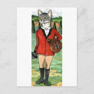 Cat gaat Fox Hunting HUNT CAT Briefkaart