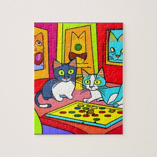 Cat Game Night Legpuzzel (Verticaal)