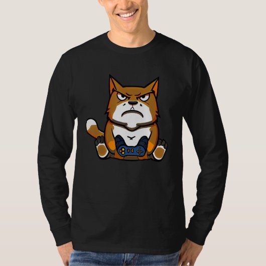Cat Gamer Cat Video Games Motif  Controller T-shirt (Voorkant)