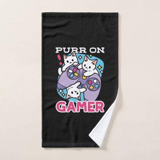 Cat Gamer Design - Spint op Gamer Joystick Art Bad Handdoek (Handdoek)