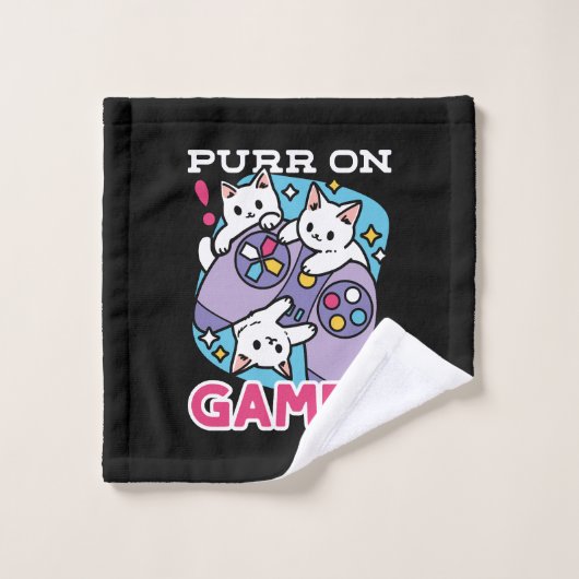 Cat Gamer Design - Spint op Gamer Joystick Art Bad Handdoek (Wasdoekje)