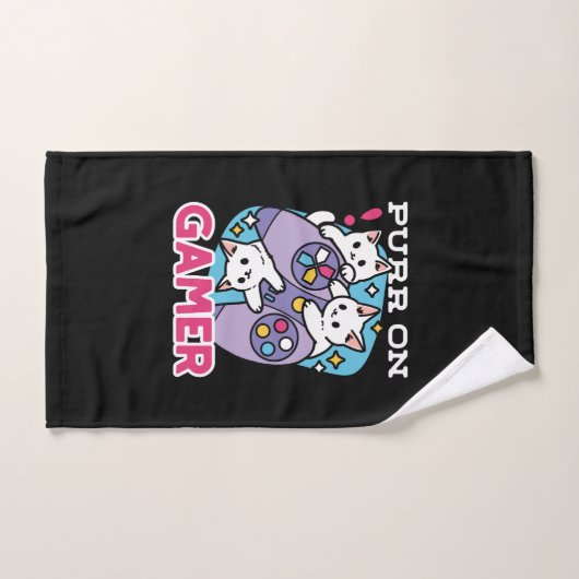 Cat Gamer Design - Spint op Gamer Joystick Art Bad Handdoek (Handdoek)