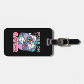 Cat Gamer Design - Spint op Gamer Joystick Art Bagagelabel (Voorkant horizontaal)