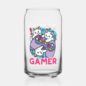 Cat Gamer Design - Spint op Gamer Joystick Art Blikvorm Glas (Voorkant)