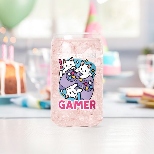 Cat Gamer Design - Spint op Gamer Joystick Art Blikvorm Glas (Insitu (Verjaardag))