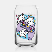 Cat Gamer Design - Spint op Gamer Joystick Art Blikvorm Glas (Voorkant)
