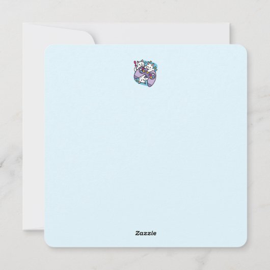 Cat Gamer Design - Spint op Gamer Joystick Art Feestdagenkaart (Achterkant)