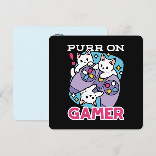 Cat Gamer Design - Spint op Gamer Joystick Art Feestdagenkaart (Voorkant / Achterkant)