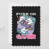 Cat Gamer Design - Spint op Gamer Joystick Art Feestdagenkaart (Voorkant)