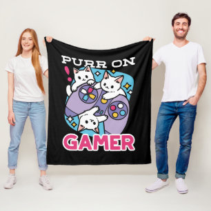 Cat Gamer Design - Spint op Gamer Joystick Art Fleece Deken