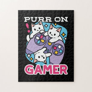 Cat Gamer Design - Spint op Gamer Joystick Art Legpuzzel