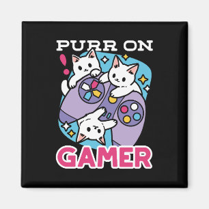 Cat Gamer Design - Spint op Gamer Joystick Art Magneet