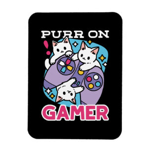 Cat Gamer Design - Spint op Gamer Joystick Art Magneet