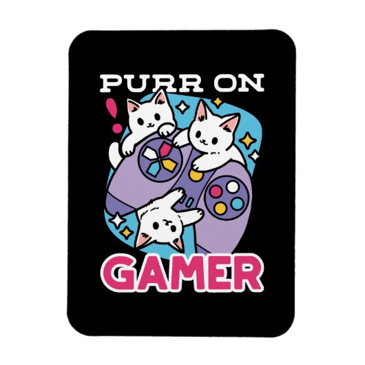 Cat Gamer Design - Spint op Gamer Joystick Art Magneet (Verticaal)