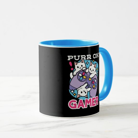 Cat Gamer Design - Spint op Gamer Joystick Art Mok (Voorkant rechts)