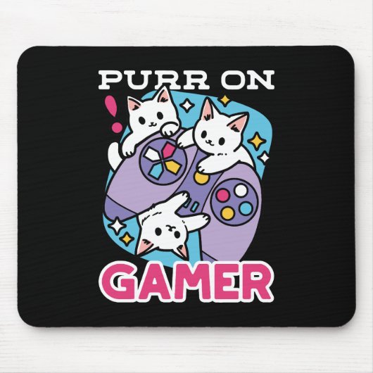 Cat Gamer Design - Spint op Gamer Joystick Art Muismat (Voorkant)