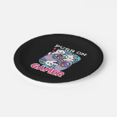 Cat Gamer Design - Spint op Gamer Joystick Art Papieren Bordje (Gekanteld)