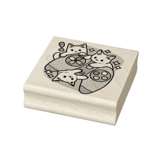 Cat Gamer Design - Spint op Gamer Joystick Art Rubberstempel (Stempel)