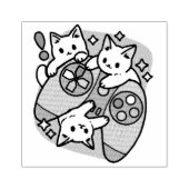Cat Gamer Design - Spint op Gamer Joystick Art Rubberstempel (Afrduk)