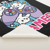 Cat Gamer Design - Spint op Gamer Joystick Art Sherpa Deken (3/4)