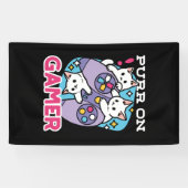 Cat Gamer Design - Spint op Gamer Joystick Art Spandoek (Horizontaal)
