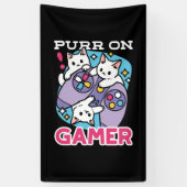 Cat Gamer Design - Spint op Gamer Joystick Art Spandoek (Verticaal)