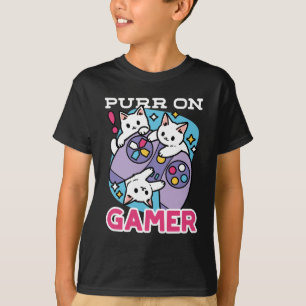 Cat Gamer Design - Spint op Gamer Joystick Art T-shirt