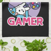 Cat Gamer Design - Spint op Gamer Joystick Art Theedoek (Gevouwen)