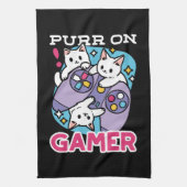 Cat Gamer Design - Spint op Gamer Joystick Art Theedoek (Verticaal)