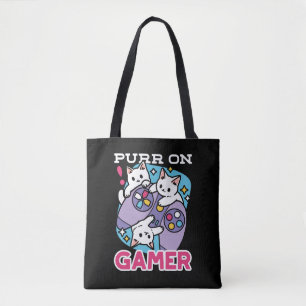 Cat Gamer Design - Spint op Gamer Joystick Art Tote Bag