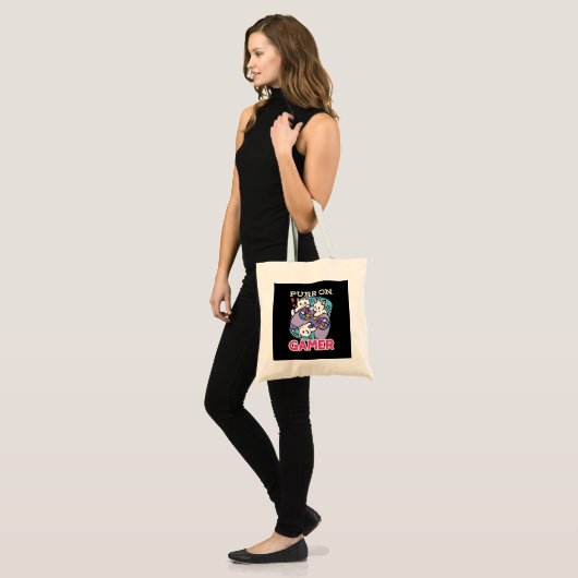 Cat Gamer Design - Spint op Gamer Joystick Art Tote Bag (Voorkant (model))