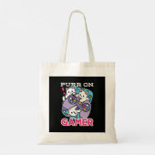 Cat Gamer Design - Spint op Gamer Joystick Art Tote Bag (Achterkant)