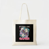 Cat Gamer Design - Spint op Gamer Joystick Art Tote Bag (Voorkant)