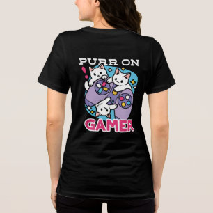 Cat Gamer Design - Spint op Gamer Joystick Art Tri-Blend Shirt