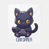 Cat Gamer Fleece Deken (Voorkant)