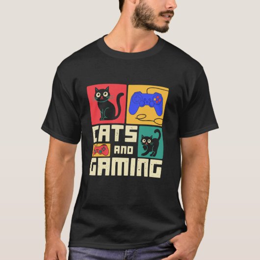 Cat Gamer Kat Meow Dier Huisdier Gaming Videogame T-shirt (Voorkant)