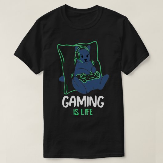 Cat Gaming is een levensgamer T-shirt (Design voorkant)
