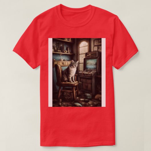 Cat  Gaming Room T-shirt (Design voorkant)