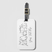 Cat gang Line Art Cartoon illustratie Bagagelabel (Voorkant (verticaal))