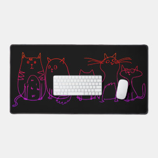 Cat gang Line Art Cartoon illustratie Bureaumat