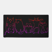 Cat gang Line Art Cartoon illustratie Bureaumat (Voorkant)