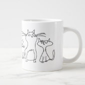 Cat gang Line Art Cartoon illustratie Grote Koffiekop (Rechts)