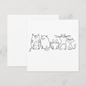 Cat gang Line Art Cartoon illustratie Kaart (Voorkant / Achterkant)