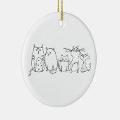 Cat gang Line Art Cartoon illustratie Keramisch Ornament (Rechts)