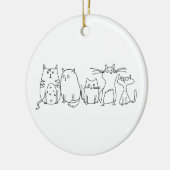 Cat gang Line Art Cartoon illustratie Keramisch Ornament (Links)