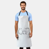 Cat gang Line Art Cartoon illustratie Schort (Gedragen)