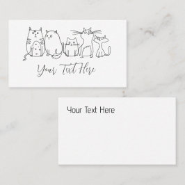 Cat gang Line Art Cartoon illustratie Visitekaartje