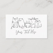 Cat gang Line Art Cartoon illustratie Visitekaartje (Voorkant)