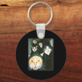Cat Gang Meme Funny Chaotic Cats Unhinged Feline H Sleutelhanger (Voorkant)
